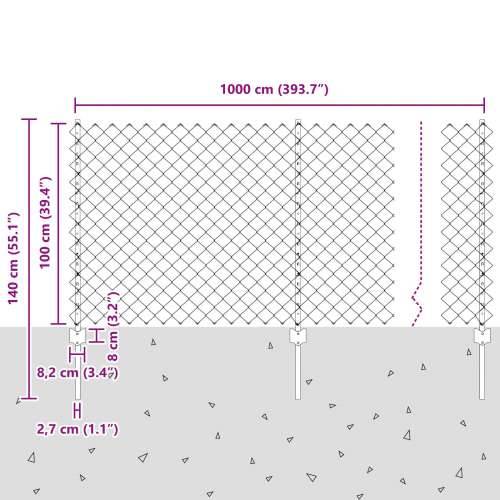 Ograda od lanca s 10 U postova Zelena 1x10 m Čelik Cijena