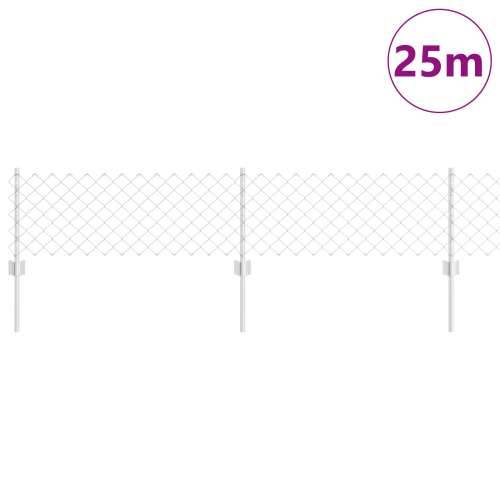 Ograda od lanca s 22 U postovima srebrna 0.4x25 m čelik Cijena