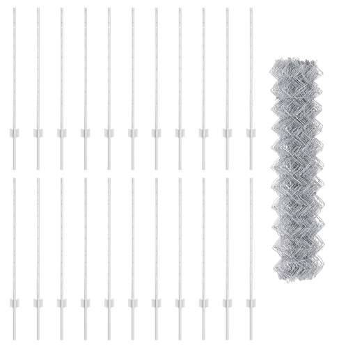 Set vrtnih ograda Set od 2 Galvanizirani čelik 25 x 1 m Trajna Cijena