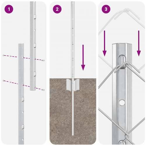 Set vrtnih ograda Set od 2 Galvanizirani čelik 25 x 1 m Trajna Cijena