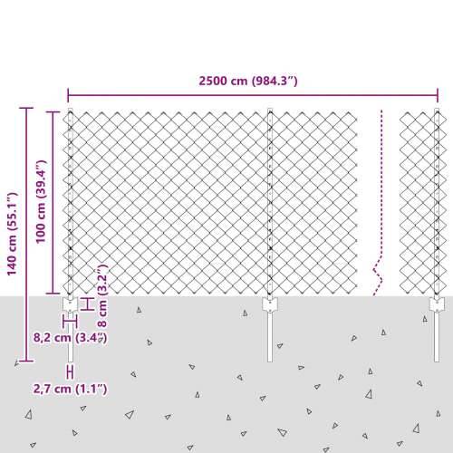 Set vrtnih ograda Set od 2 Galvanizirani čelik 25 x 1 m Trajna Cijena