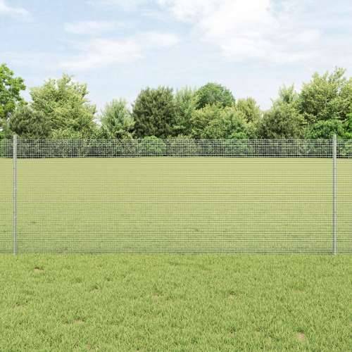 Zavarena žičana ograda s 5 U stupova Srebrna 0,8x10 m Čelik Cijena