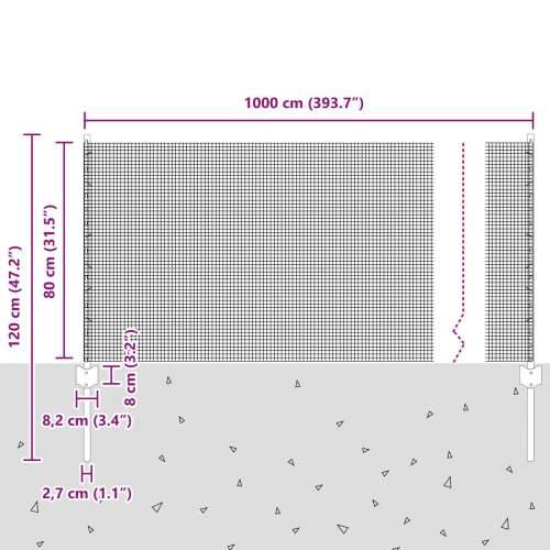 Zavarena žičana ograda s 5 U stupova Srebrna 0,8x10 m Čelik Cijena