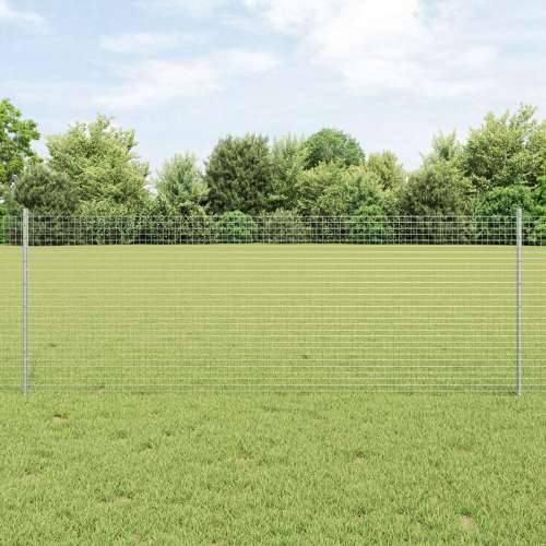 zavarena žičana ograda s 5 U stupovima srebrna 0.8x10 m čelik Cijena