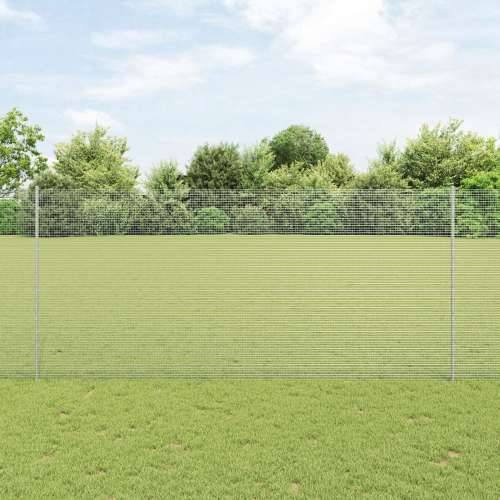 Set zavarene žičane ograde sa 22 U stupova Srebrna 1,4x25 m Čelik Cijena
