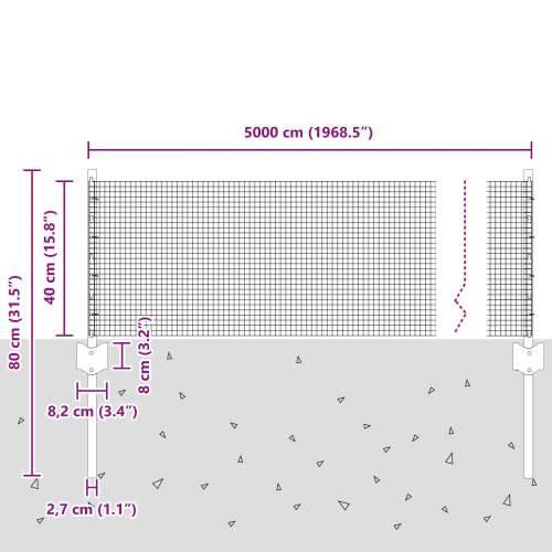 zavarena žičana ograda s 22 U stuba srebrna 0.4x50 m čelik Cijena