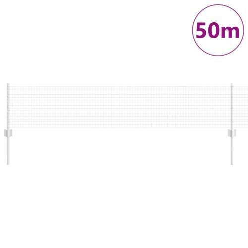 Zavarena žičana ograda s 22 U stupova, srebrna 0.4x50 m, čelik Cijena