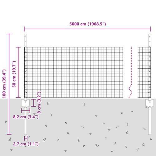 zavarena žičana ograda s 22 U postolja Siva 0.5x50 m Čelik Cijena