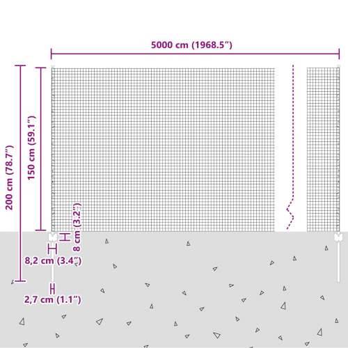 zavarena žičana ograda s 44 U stupova Srebrna 1,5x50 m Čelik Cijena
