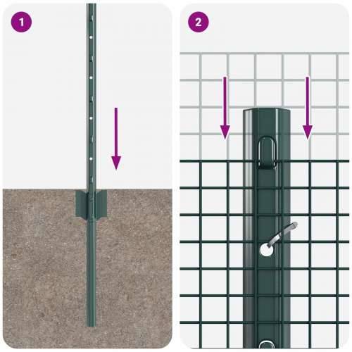 Rustikalni set ogradnih ploča Set od 2 Zelena Metal 10 x 0.5 m Cijena