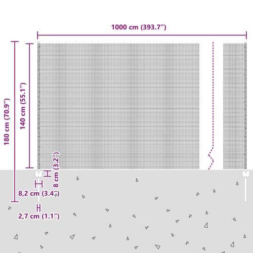 zavarena žičana ograda s 5 U nosača Zelena 1.4x10 m čelik Cijena