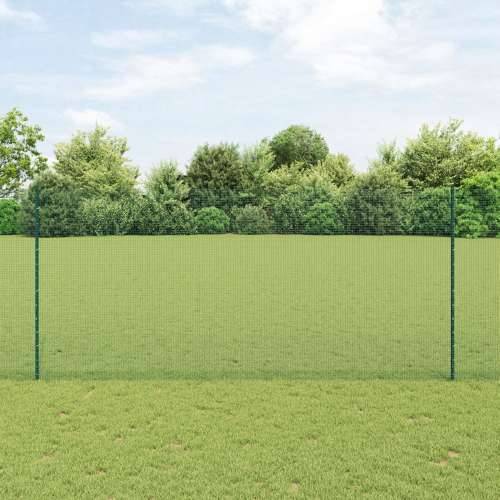 Zavarena žičana ograda s 5 U stupova Zelena 1.4x10 m Čelik Cijena