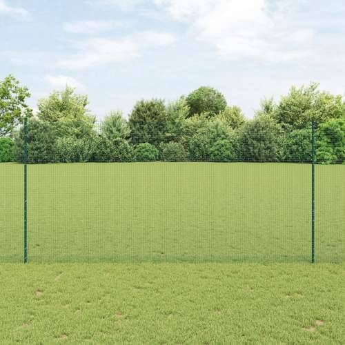 Zatvorena žičana ograda s 11 U stubovima Zelena 1.5x25 m Čelik Cijena