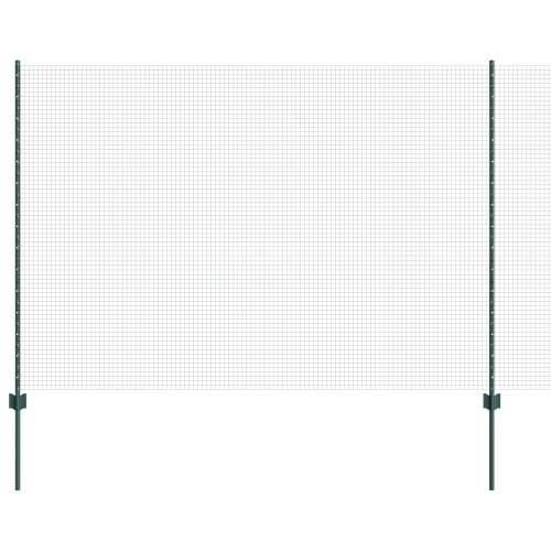Zatvorena žičana ograda s 11 U stubovima Zelena 1.5x25 m Čelik Cijena
