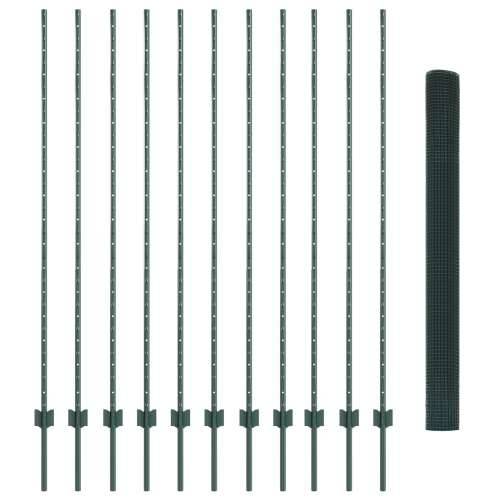 set ograde za vrt Set od 2 Zelena Metal 25 x 1.5 m Izdržljivo Cijena