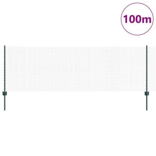 Zavareni žičani ogradni sustav s 44 U stubovima Zeleni 0.8x100 m Čelik Cijena