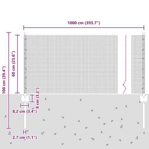 Zavarena žičana ograda s 5 U nosača Siva 0.6x10 m Čelik Cijena