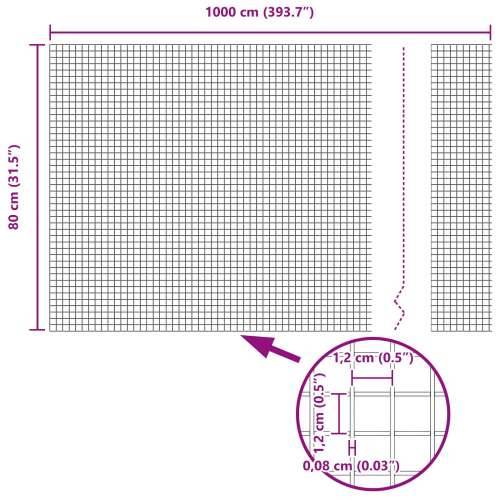 zavarena žičana ograda s 5 U postova siva 0.8x10 m čelik Cijena