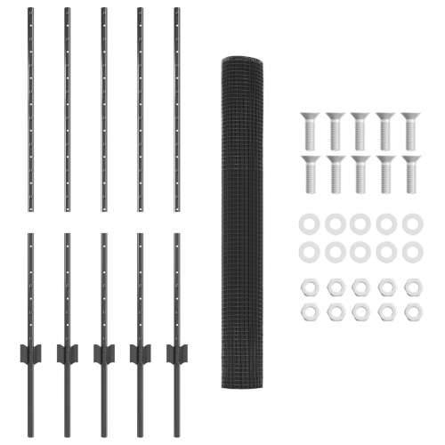 Set ograde za pijetlove Set od 2 Siva Metal 10 x 1 m Izdržljivo Cijena