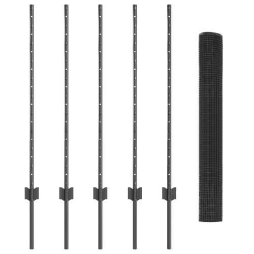 Set ograde za vrt Set od 2 Sivi Metal 10 x 1 m Čvrsta Cijena