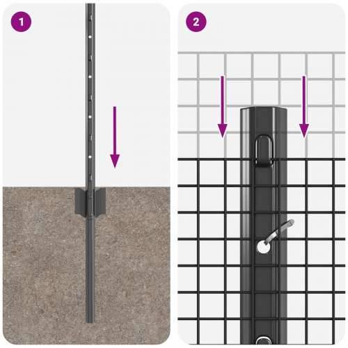 Set ograde za piletinu Set od 2 Siva Metal, Plastika 25 x 0.5 m Cijena