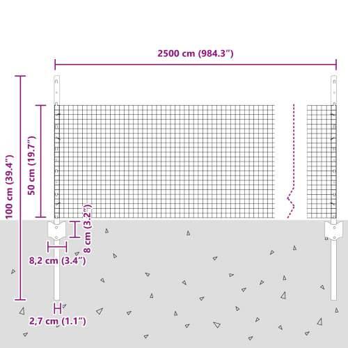 Set ograde za vrt Set od 2 Siva Metal Velika Izdržljiva Cijena