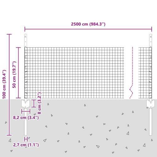 Set žičane ograde za kokoši Set od 2 Siva Čelik, PVC 25 x 0.5 m Cijena