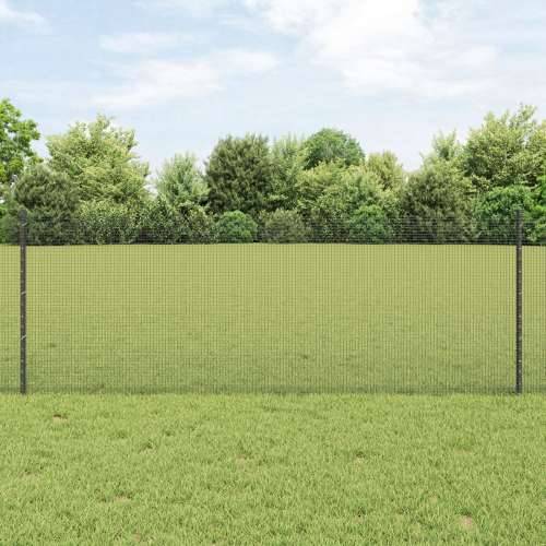 Zavarena žičana ograda s 11 U stupova, Siva 0.8x25 m, Čelik Cijena