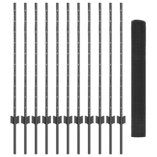 Set ograde za kokoši Set od 2 Siva Metal, žica s PVC premazom Cijena