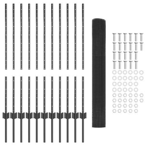 Set ograde za kokoši Set od 2 Siva Metal, žica s PVC premazom Cijena