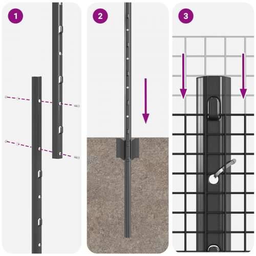 Set ograde za kokoši Set od 2 Siva Metal, žica s PVC premazom Cijena