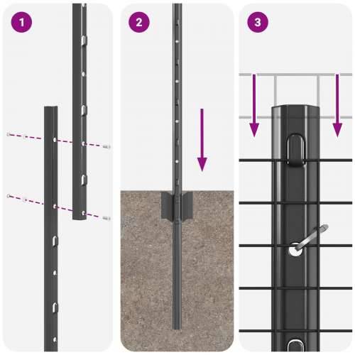 set ograde za vrt Set od 2 Siva Pocinčana čelika 25 x 1 m Cijena