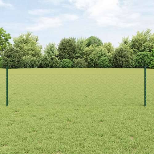 Stupovi Ograde 11 kom U-Kanal Zelena 80 cm Čelik, Šesterokutna Ograda Zelena 0,5x10 m Čelik Cijena