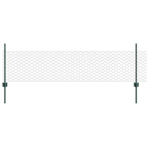 Stupovi Ograde 11 kom U-Kanal Zelena 80 cm Čelik, Šesterokutna Ograda Zelena 0,5x10 m Čelik Cijena