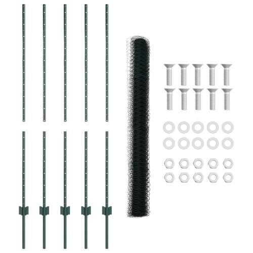 Stupci ograde 5 kom U-kanal Zelena 140 cm Čelik Cijena