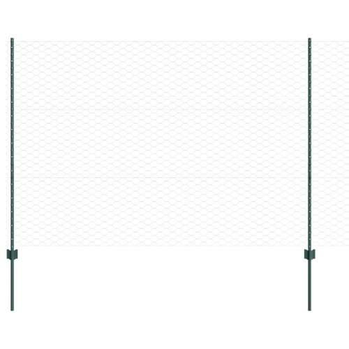 Ograda Postovi 5 kom U-Oblik Zeleni 150 cm Čelik, Šesterokutna ograda Zelena 1.5x10 m Čelik Cijena