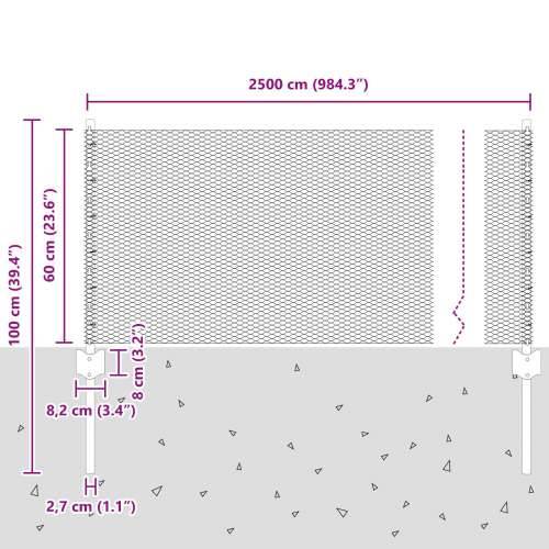 Ograde s postovima 11 kom U-kanal zelena 60 cm čelik, Šesterokutna ograda zelena 0.6x25 m čelik Cijena