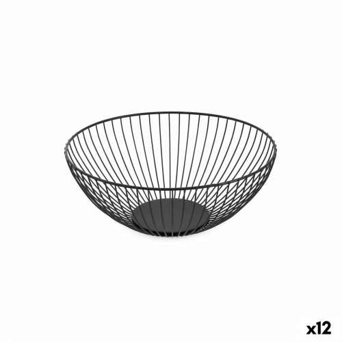 Posuda za Voće Confortime Crna Metal 24,5 x 24,5 x 10 cm (12 kom.) Cijena