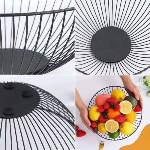 Posuda za Voće Confortime Crna Metal 24,5 x 24,5 x 10 cm (12 kom.) Cijena