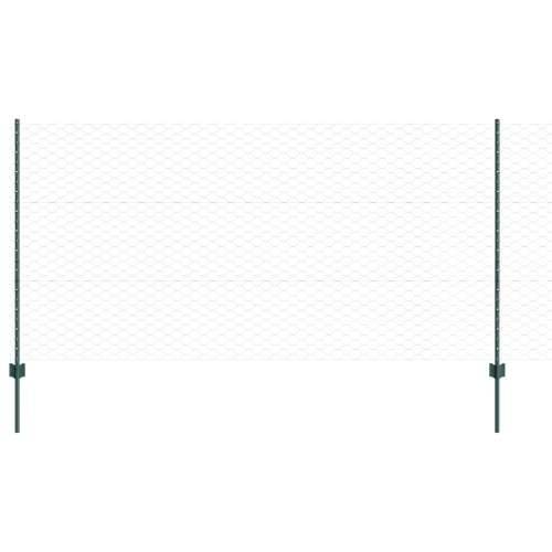 Stupovi za ograde 11 kom U-Channel Zeleni 120 cm Čelik, Šesterokutna ograda Zeleni 1,2x50 m Čelik Cijena