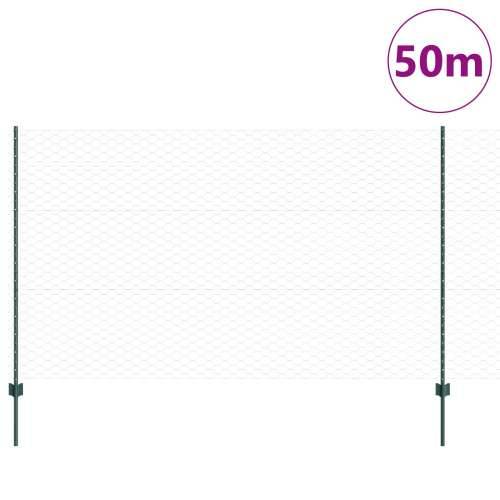 Ograde za postavljanje 11 kom U-kanal Zelena 140 cm Čelik, Šesterokutna ograda Zelena 1,4x50 m Čelik Cijena