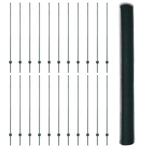 Ograde s postovima 11 kom U-kanal zelena 150 cm čelik Cijena