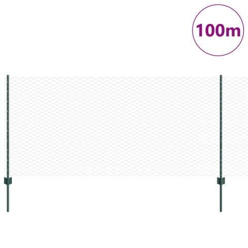 Ograda Postovi 11 kom U-Kanal Zeleni 100 cm Čelik, Šesterokutna ograda Zeleni 1x100 m Čelik Cijena