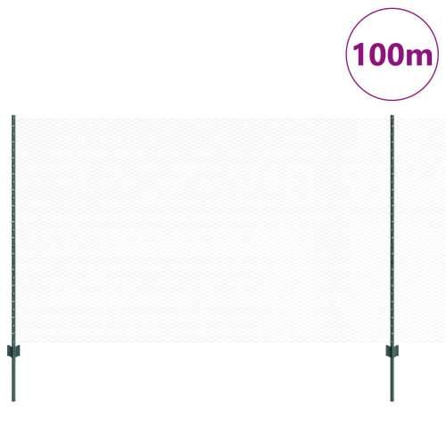 Ograde stupovi 11 kom U-kanal Zelena 140 cm Čelik, Šesterokutna ograda Zelena 1,4x100 m Čelik Cijena