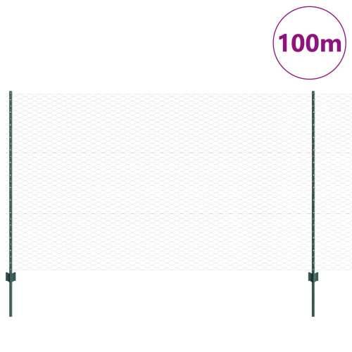 Stupovi Ograde 11 kom U-Kanal Zelena 140 cm Čelik, Šesterokutna Ograda Zelena 1.4x100 m Čelik Cijena