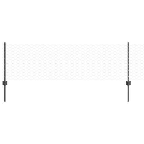 Ograda posts 11 kom U-kanal siva 60 cm čelik, Šesterokutna ograda siva 0.6x25 m čelik Cijena