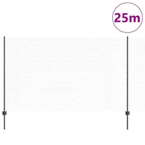 Stupovi za ograde 22 kom U-kanal Sivi 140 cm Čelik, Šesterokutna ograda Siva 1,4x25 m Čelik Cijena