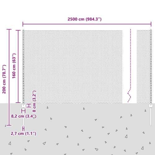 Jastučići za ograde 22 kom U-kanal siva 160 cm čelik, Hexagonalna ograda siva 1.6x25 m čelik Cijena