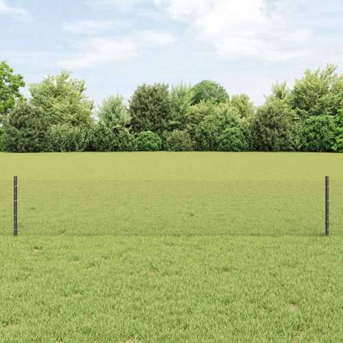 Ograda s postovima U-kanala 11 kom Siva 40 cm Čelik, Šesterokutna ograda Siva 0,4x50 m Čelik Cijena