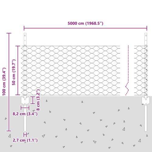 Ograde Posts 11 kom U-kanal Siva 60 cm Čelik, Šesterokutna ograda Siva 0.5x50 m Čelik Cijena